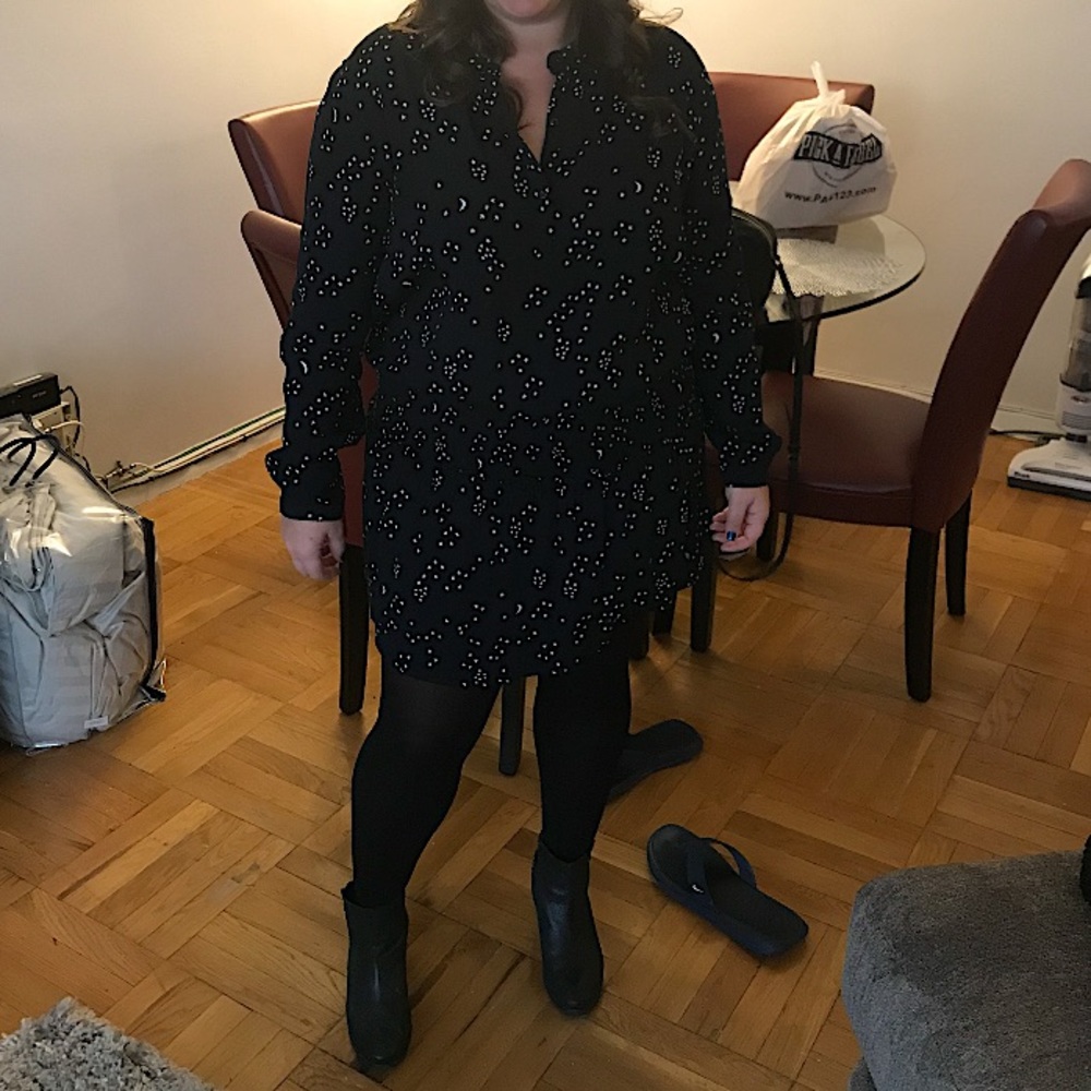 Rails Button-Front Star Long Sleeve Dress